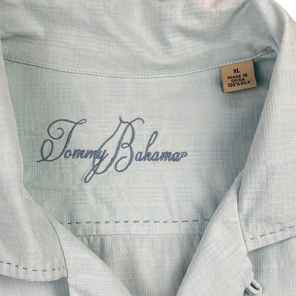 Tommy Bahama Shirt Adult EXTRA LARGE Blue Silk Club Hawaiian Martini Tropical - Picture 5 of 10